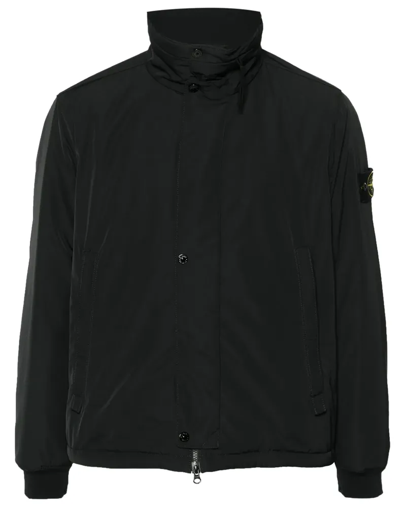Stone Island Gefütterte Jacke mit Kompass-Patch - Schwarz Schwarz