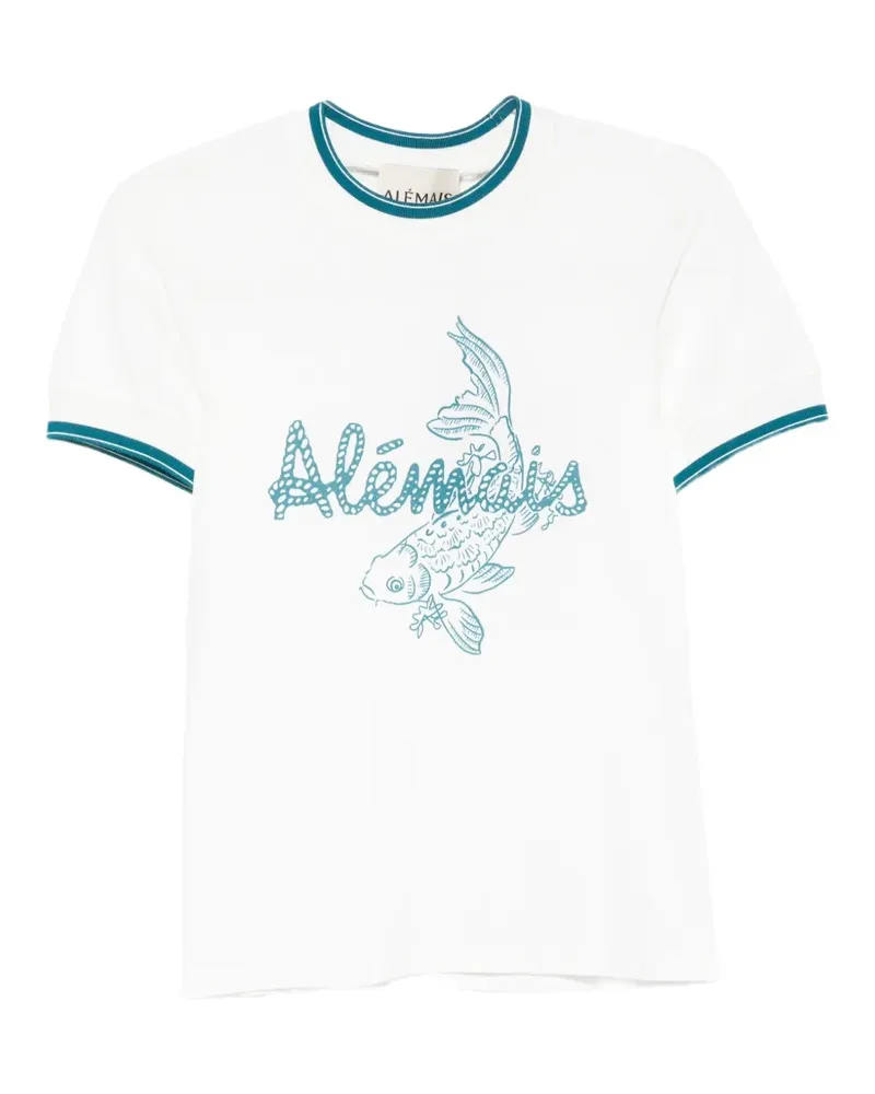 ALEMAIS Lucky T-Shirt mit Raglanärmeln - Weiß Weiß