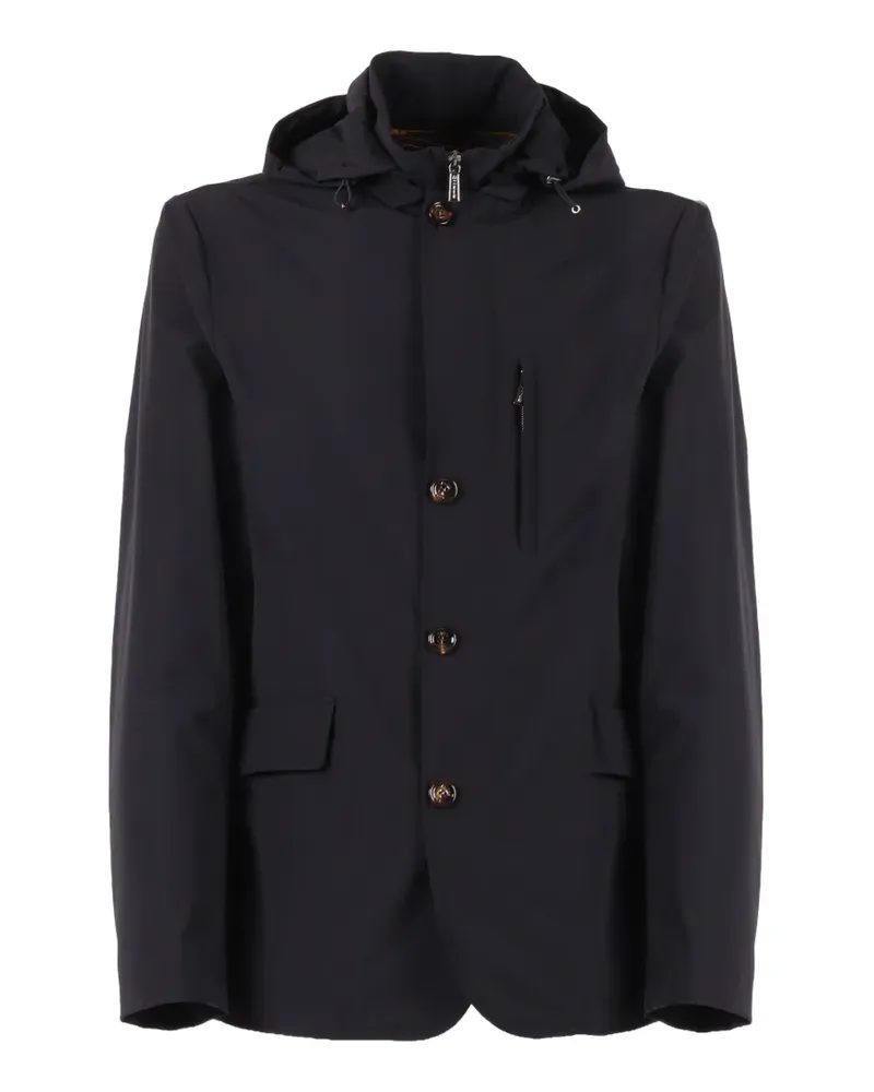 MOORER hooded buttoned jacket - Blau Blau