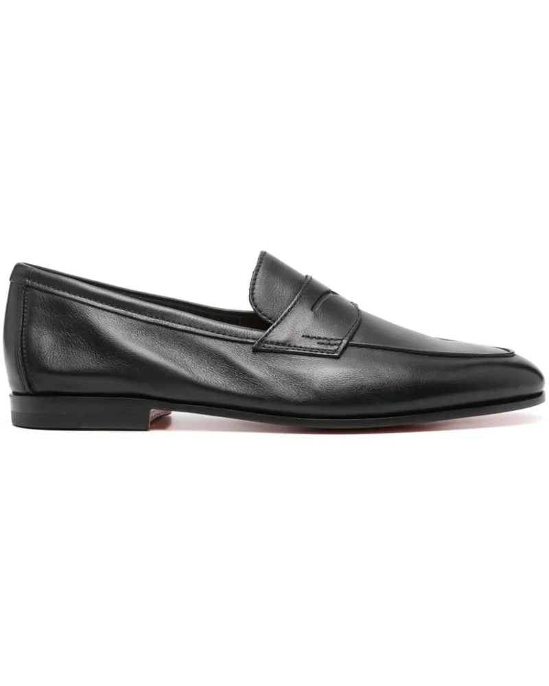 Santoni Loafer mit mandelförmiger Kappe - Schwarz Schwarz