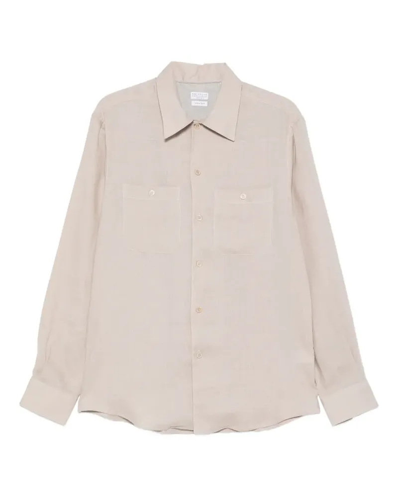 Brunello Cucinelli Hemd mit Brusttasche - Nude Nude