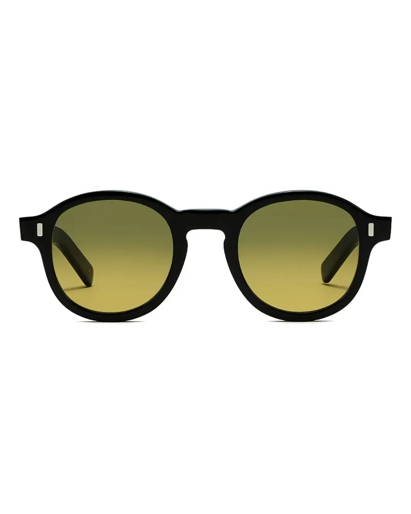 L.G.R. Djibouti Bold Sonnenbrille mit rundem Gestell - Schwarz Schwarz