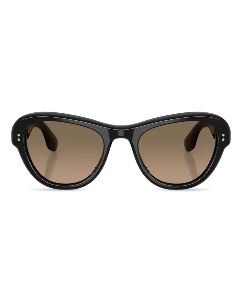 Oliver Peoples Encina Sonnenbrille mit geometrischem Gestell - Schwarz Schwarz