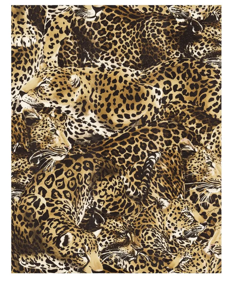 Dolce & Gabbana Tapete mit Leoparden-Print - Braun Braun