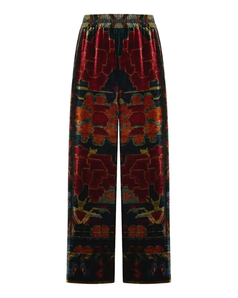 Pierre-Louis Mascia Kanada Palazzohose mit abstraktem Print - Schwarz Schwarz