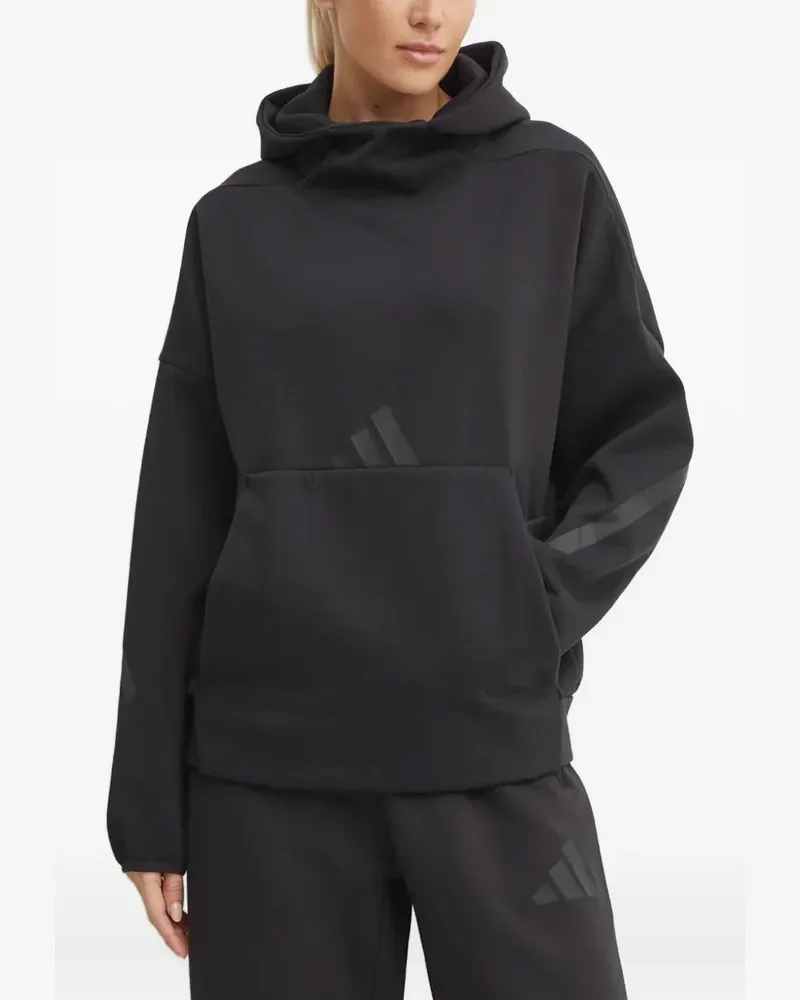 adidas logo-detail hoodie - Schwarz Schwarz