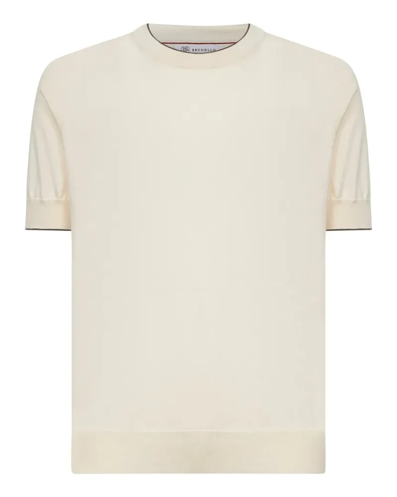 Brunello Cucinelli ribbed short-sleeves T-shirt - Nude Nude