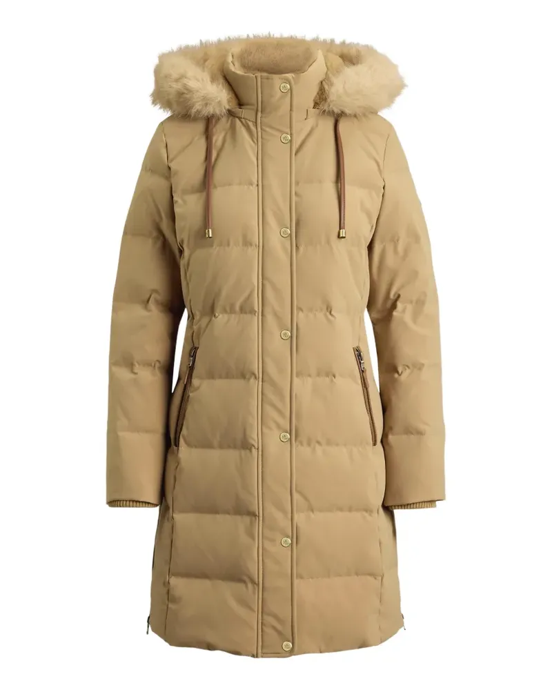 Ralph Lauren Gesteppte Kapuzenjacke mit Faux Fur-Besatz - Nude Nude
