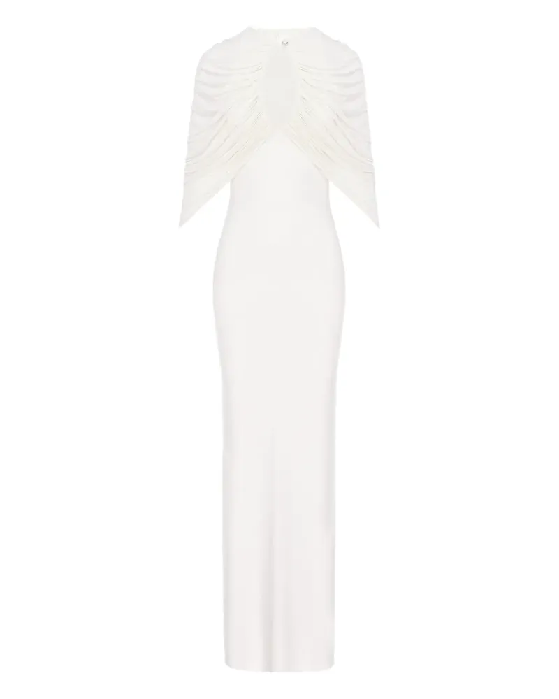 MANURÍ Kokon Kleid mit drapiertem Detail - Weiß Weiß