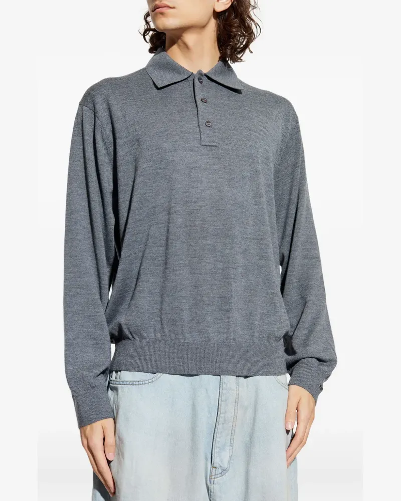 Balenciaga Polo-Pullover aus Wolle - Grau Grau