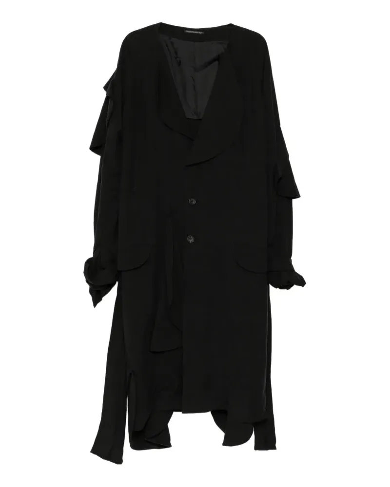 Yohji Yamamoto layered-detail coat - Schwarz Schwarz