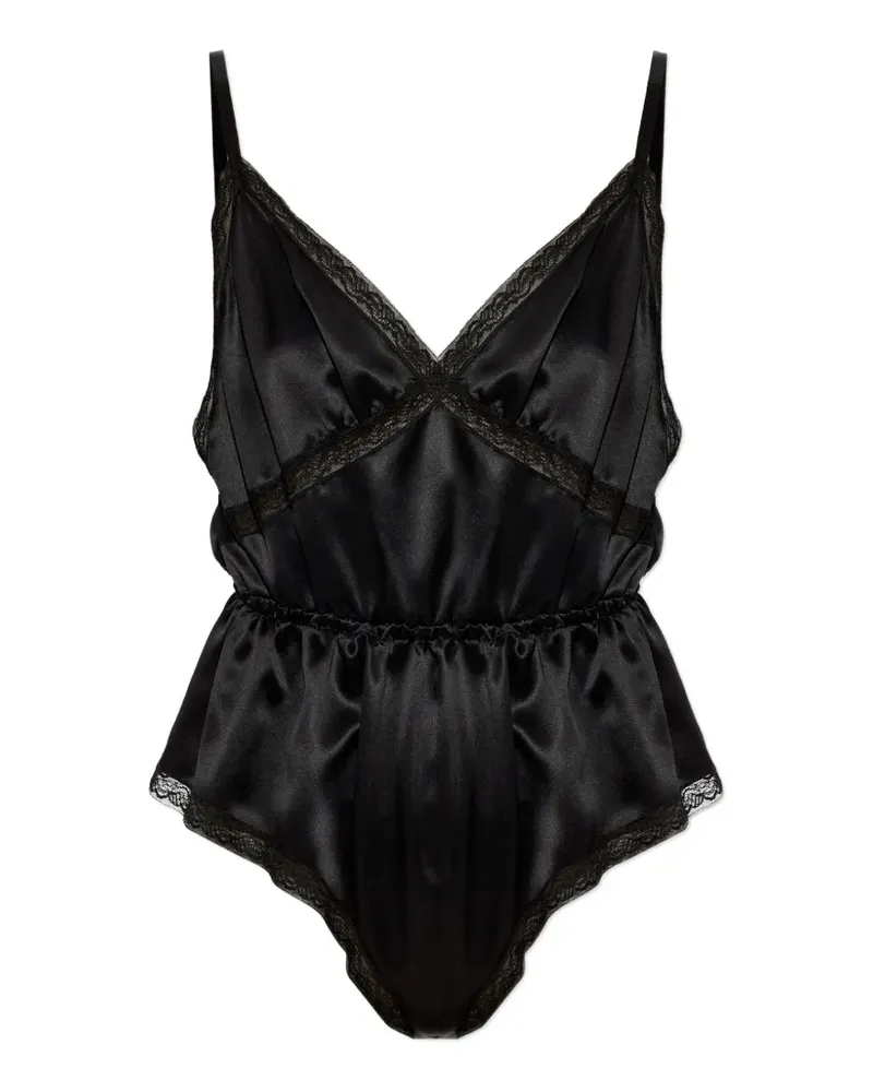Dolce & Gabbana lace-trim satin bodysuit - Schwarz Schwarz