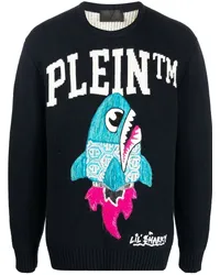 Philipp Plein Pullover mit Logo-Print Blau