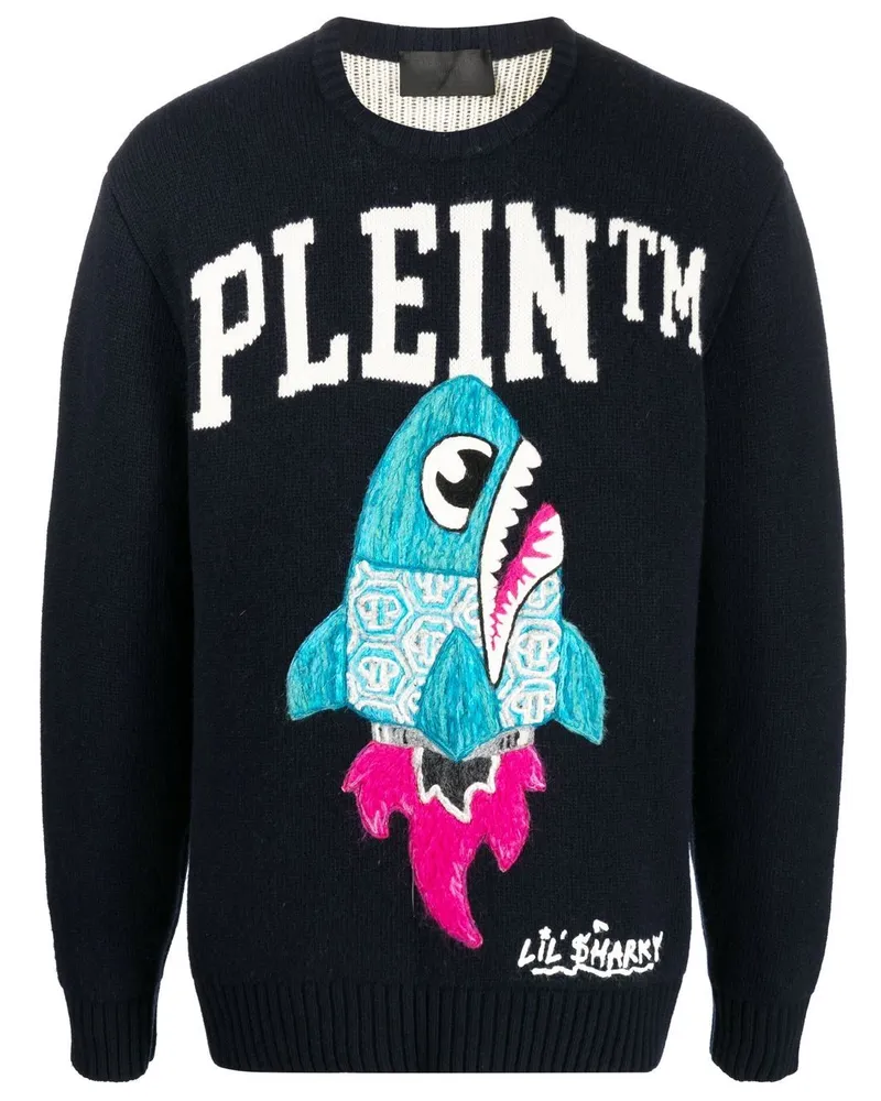Philipp Plein Pullover mit Logo-Print - Blau Blau