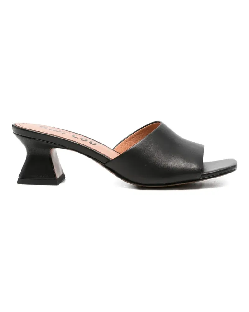 Bibi Lou Mules mit eckiger Kappe - Schwarz Schwarz