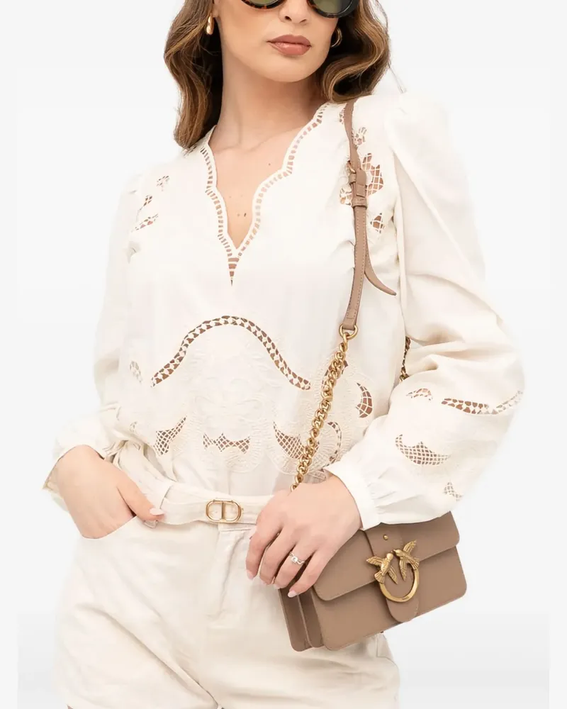 Twin-Set Bestickte Bluse - Weiß Weiß