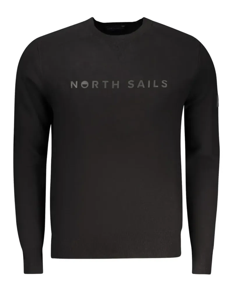 North Sails logo-print crew-neck sweater - Schwarz Schwarz