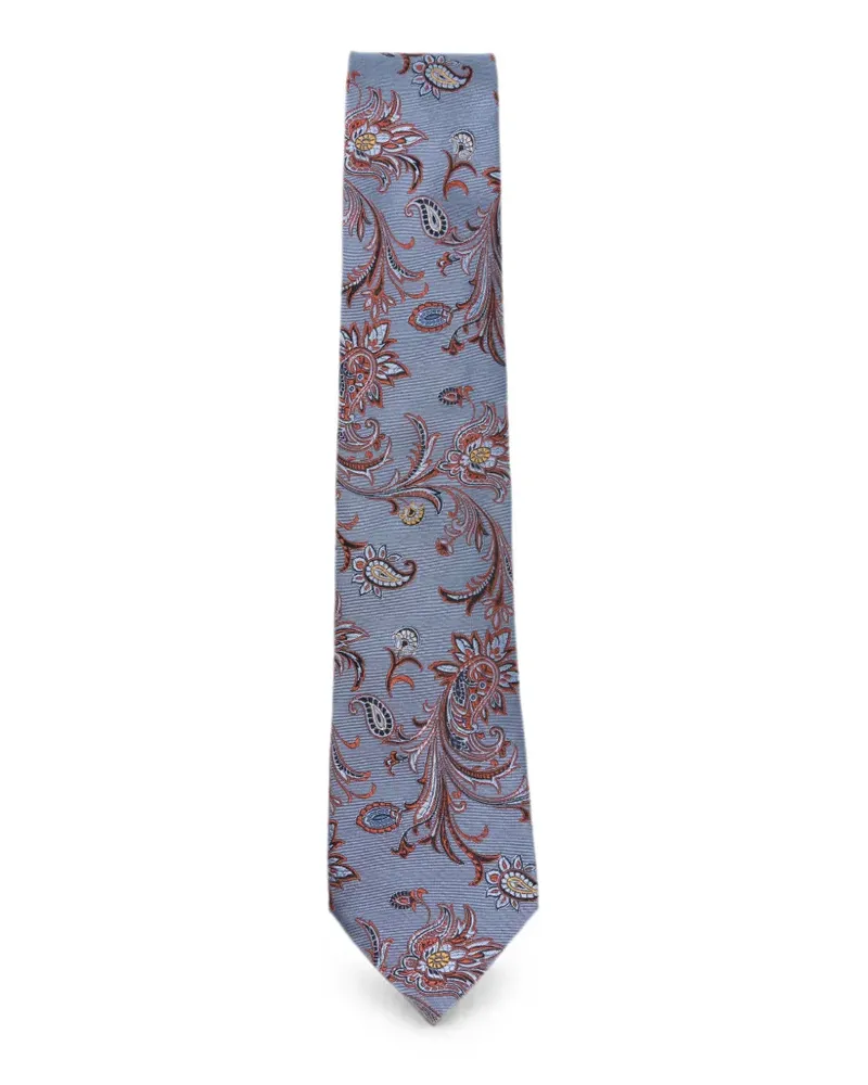 Etro Krawatte aus Seide mit Paisley-Print - Grau Grau