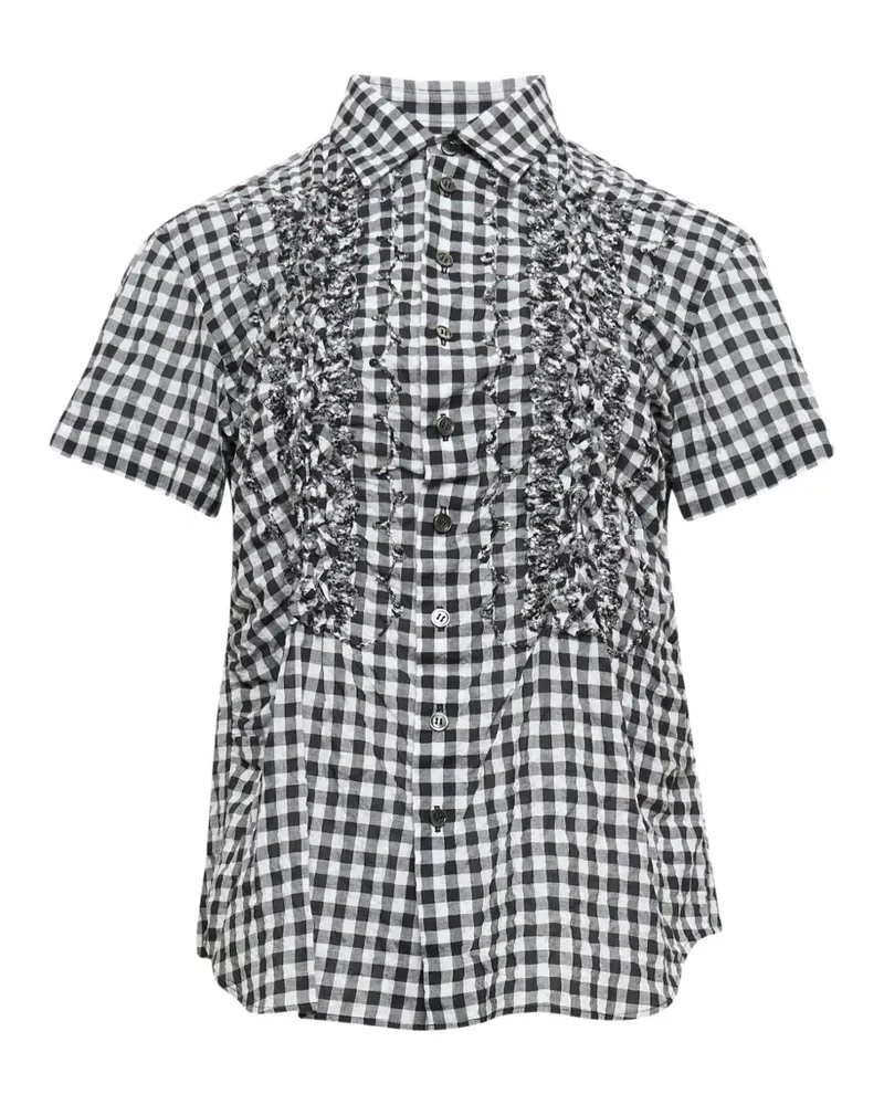 TAO gingham-check embroidered blouse - Schwarz Schwarz