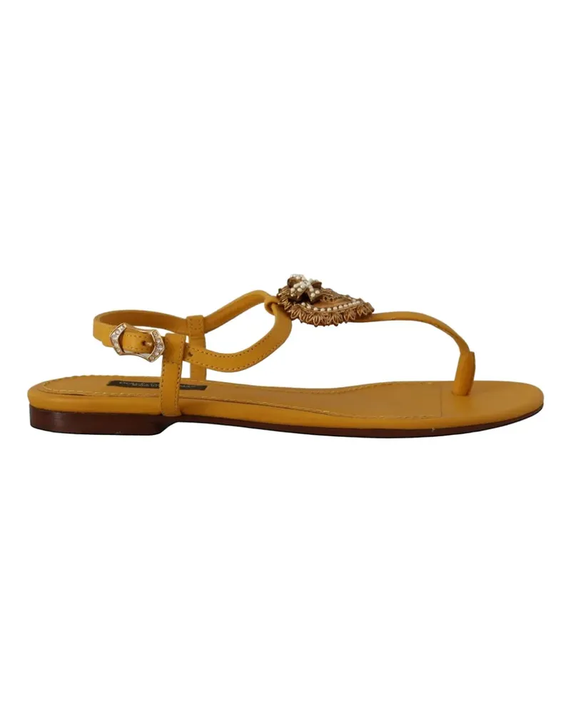 Dolce & Gabbana Verzierte Devotion Sandalen - Gelb Gelb