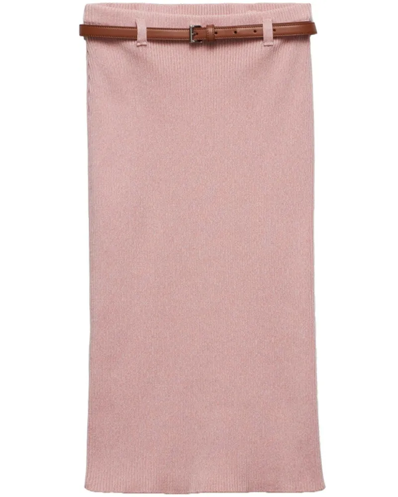Prada Midirock mit Gürtel - Rosa Rosa