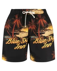 Blue Sky Inn Badeshorts mit grafischem Print Schwarz