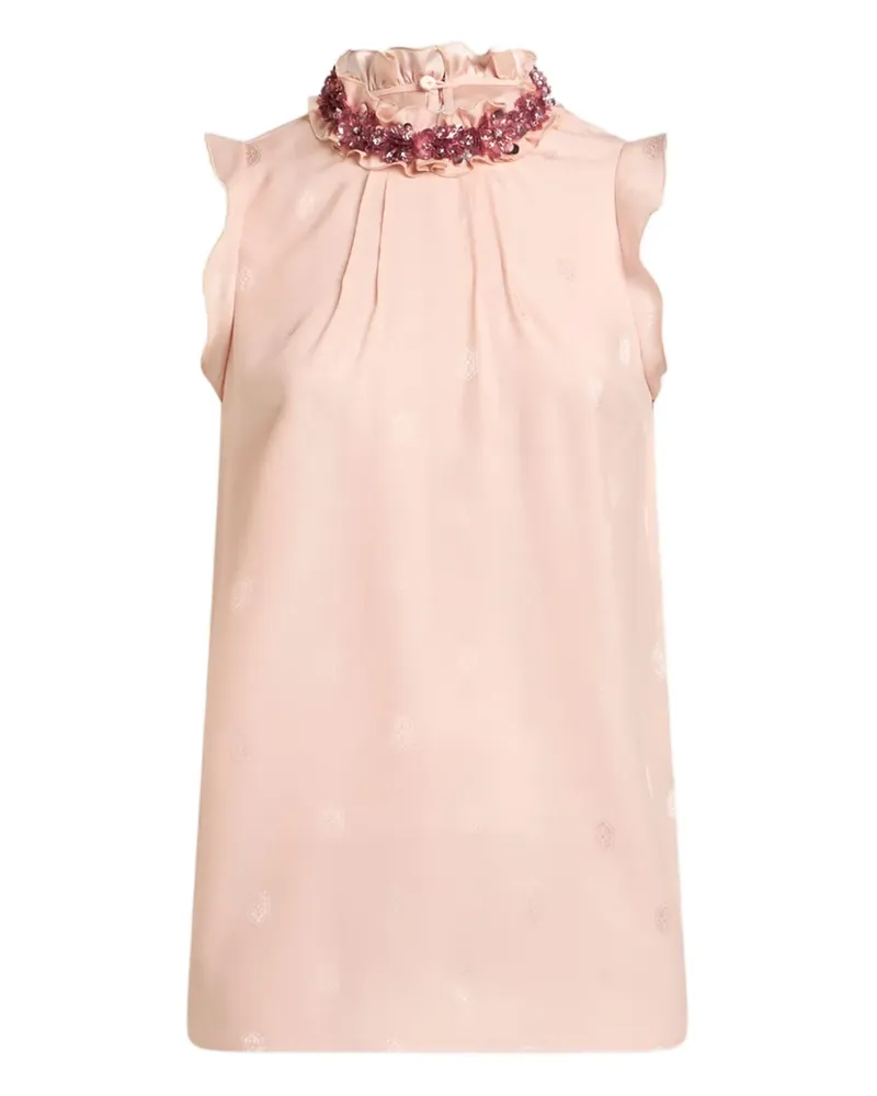 Etro Verziertes Seidentop - Rosa Rosa