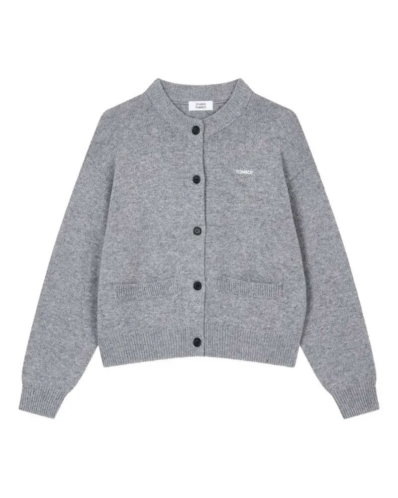 STUDIO TOMBOY logo-embroidered button-front cardigan - Grau Grau