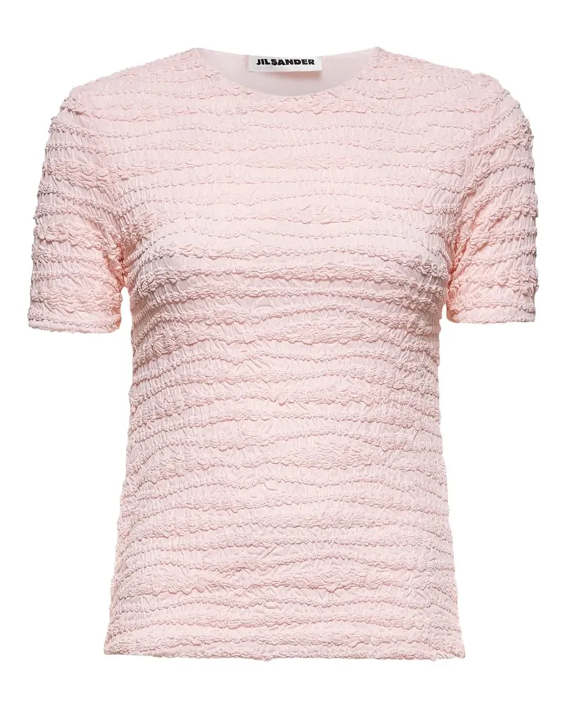 Jil Sander Strukturiertes Oberteil mit rundem Ausschnitt - Rosa Rosa