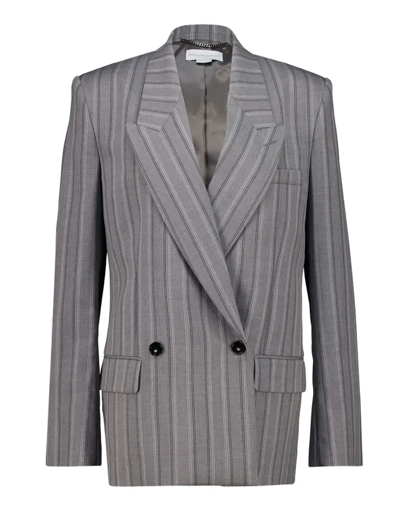 Stella McCartney pinstripe-pattern waisted-fit jacket - Grau Grau