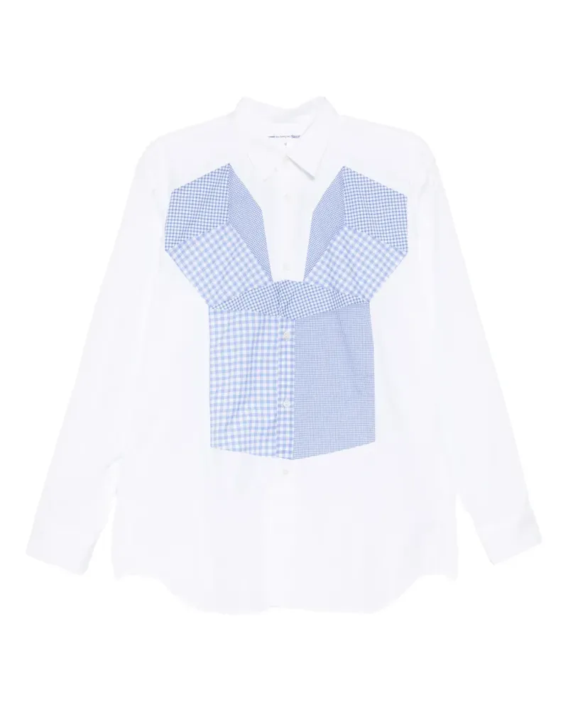 Comme des Garçons Patchwork-Hemd mit Vichy-Karo - Weiß Weiß
