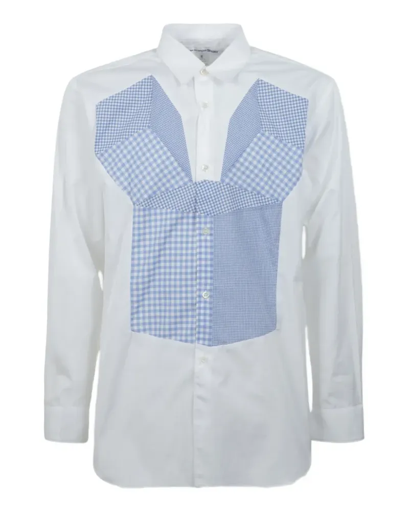 Comme des Garçons patchwork gingham-print shirt - Weiß Weiß