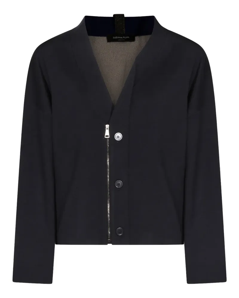Fabiana Filippi zip-up buttoned cardigan - Schwarz Schwarz
