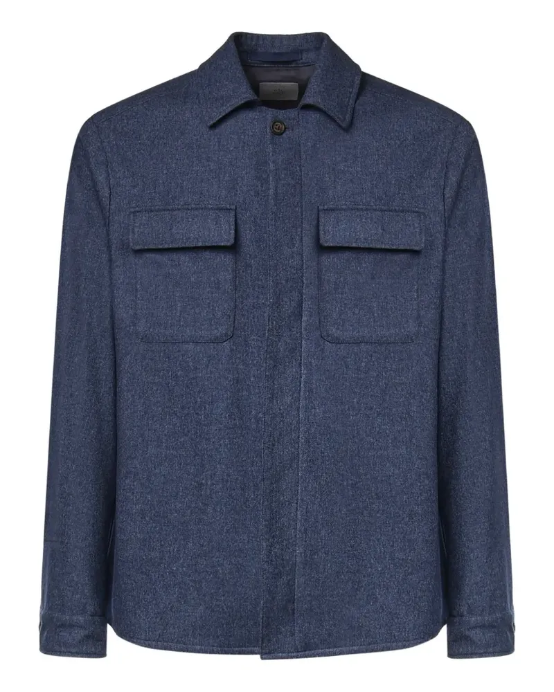 Eleventy Geknöpfte Jacke mit Brusttasche - Blau Blau