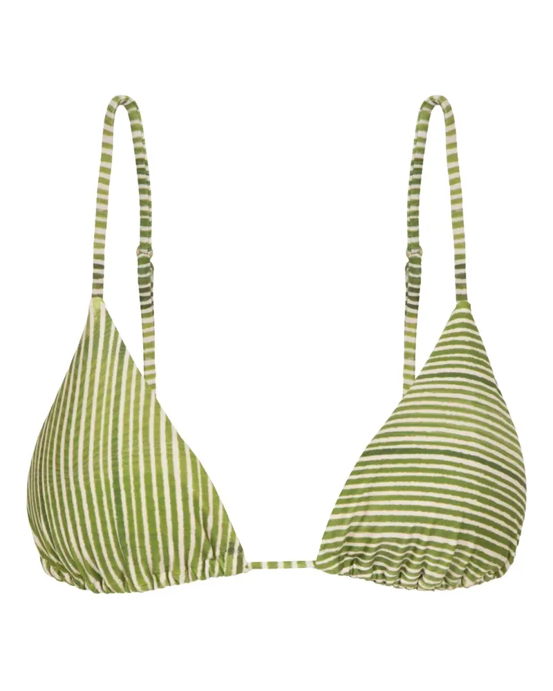 Lenny Niemeyer Gestreifter Triangel-Bikini - Grün Grün