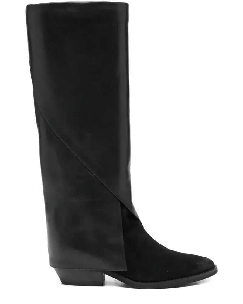 Julie Dee Stiefel mit spitzer Kappe 45mm - Schwarz Schwarz