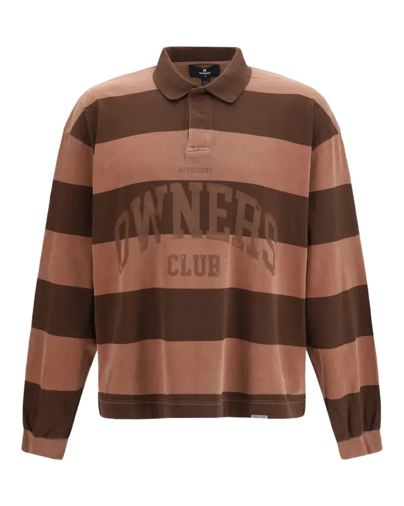 REPRESENT Owners Club striped polo shirt - Braun Braun
