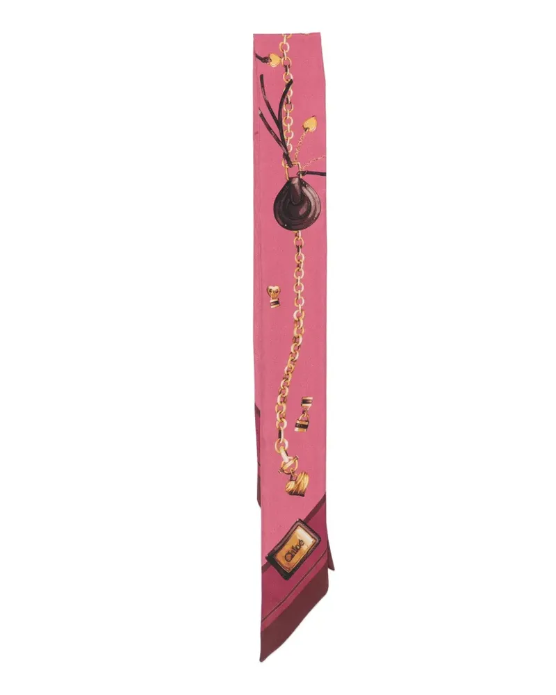 Chloé Seidenschal mit Schmuck-Print - Rosa Rosa