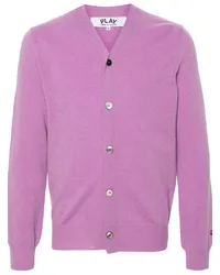 Comme des Garçons Cardigan mit Herz-Patch Violett