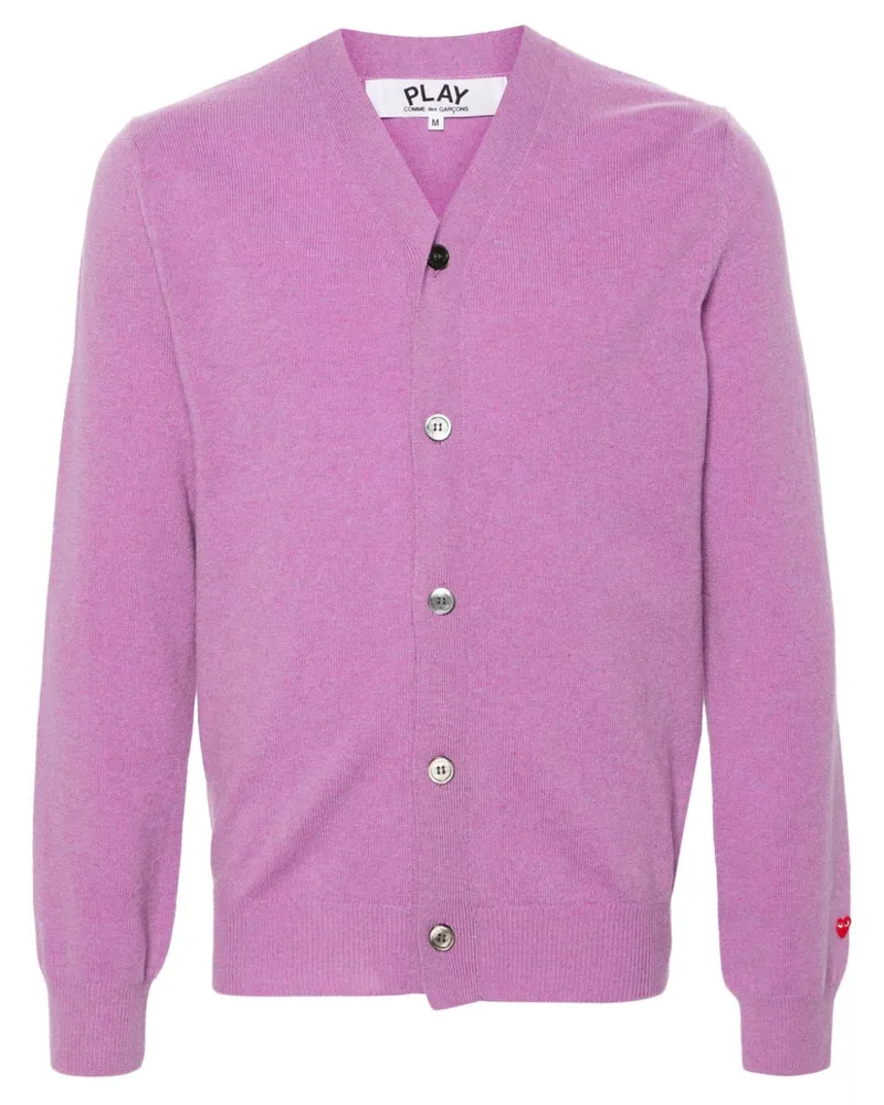 Comme des Garçons Cardigan mit Herz-Patch Violett