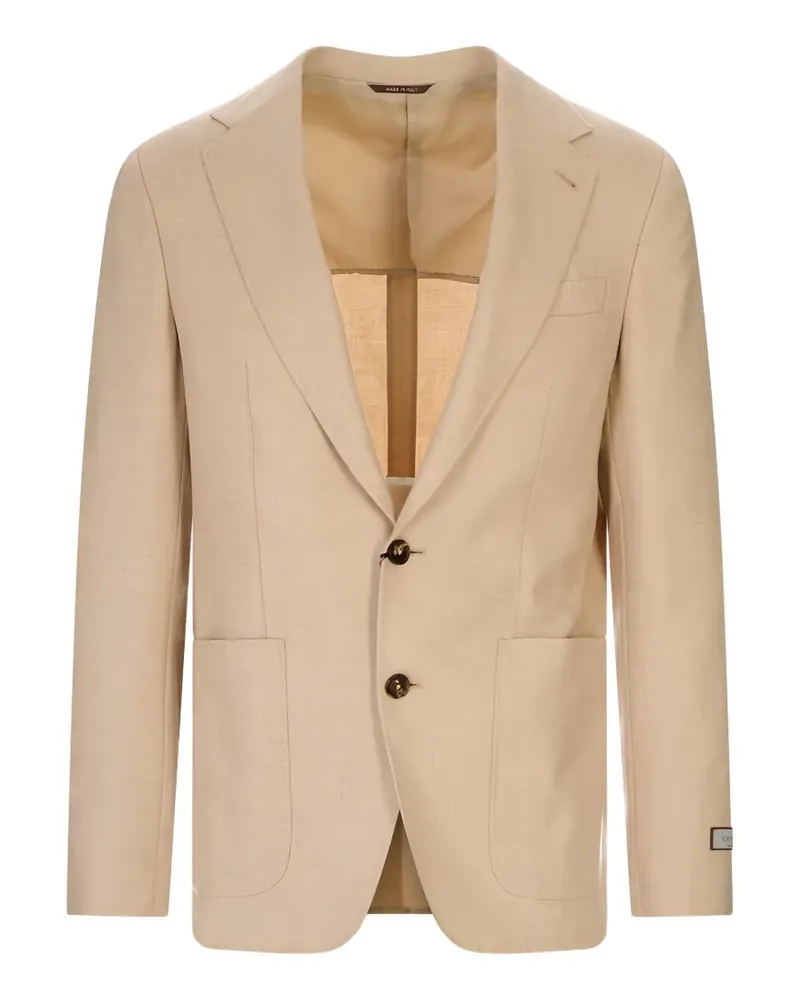 Canali single-breasted patch-pocket blazer - Nude Nude