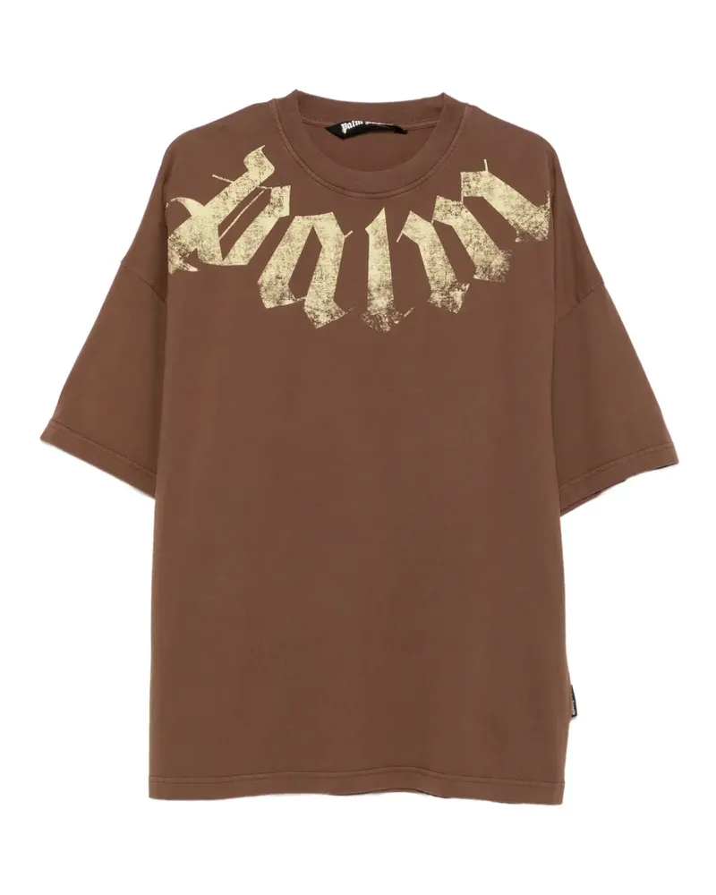 Palm Angels T-Shirt mit Logo-Print - Braun Braun
