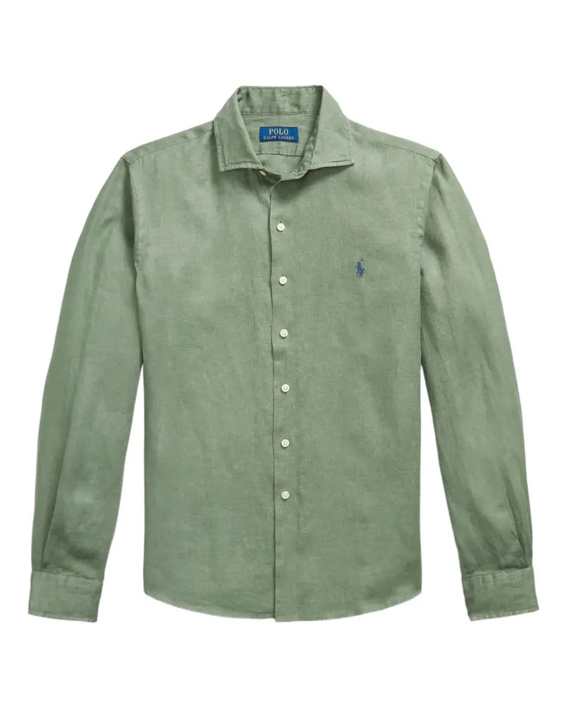 Ralph Lauren Leinenhemd mit Logo-Stickerei - Grün Grün