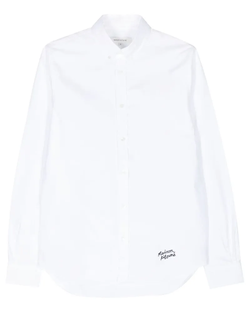 Kitsuné Hemd mit Logo-Stickerei - Weiß Weiß