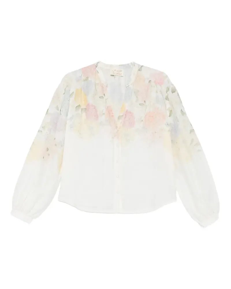 MC2 Saint Barth Liona Bluse mit Blumenprint - Weiß Weiß