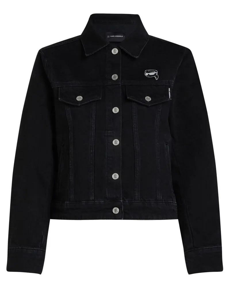 Karl Lagerfeld Ikon Jeans-Trucker-Jacke - Schwarz Schwarz