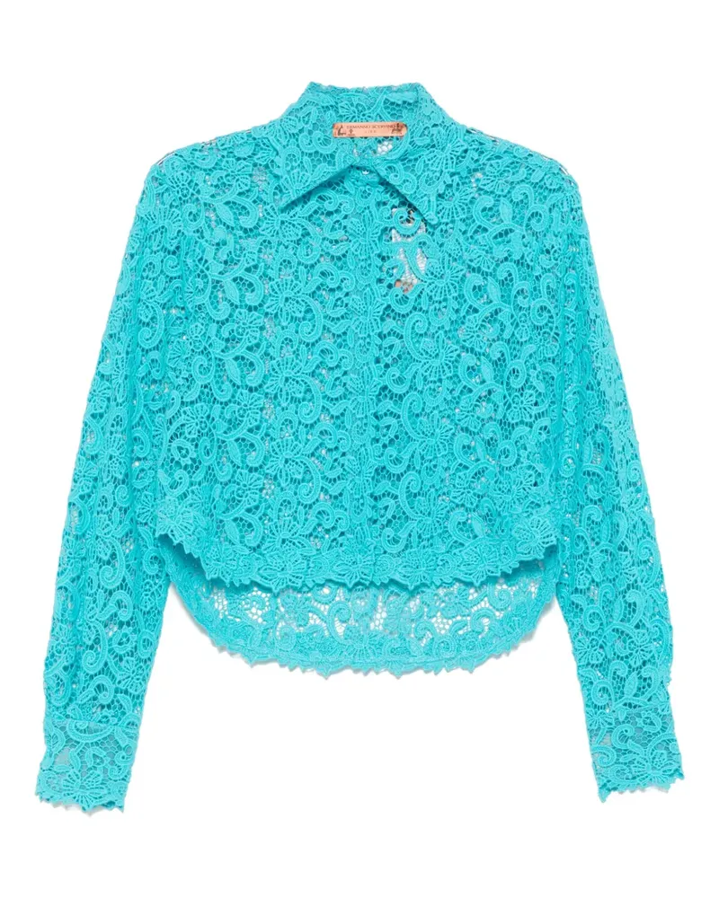 Ermanno Scervino Hemd mit Spitzenmuster - Blau Blau