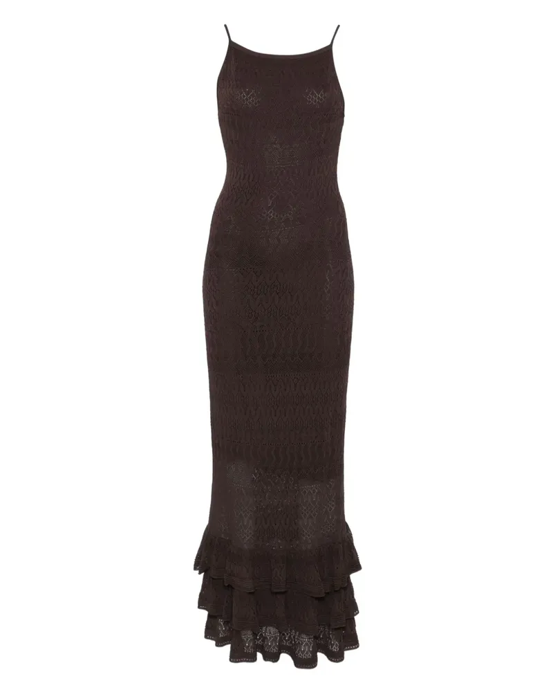 STAUD Gerüschtes Bliss Kleid - Braun Braun