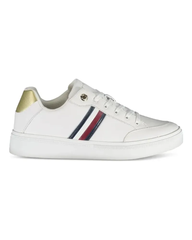 Tommy Hilfiger tricolour-stripe sneakers - Weiß Weiß