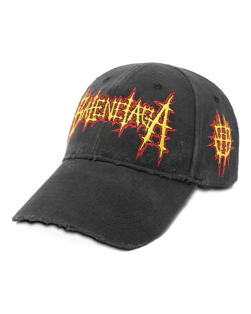 Balenciaga embroidery distressed baseball cap - Schwarz Schwarz